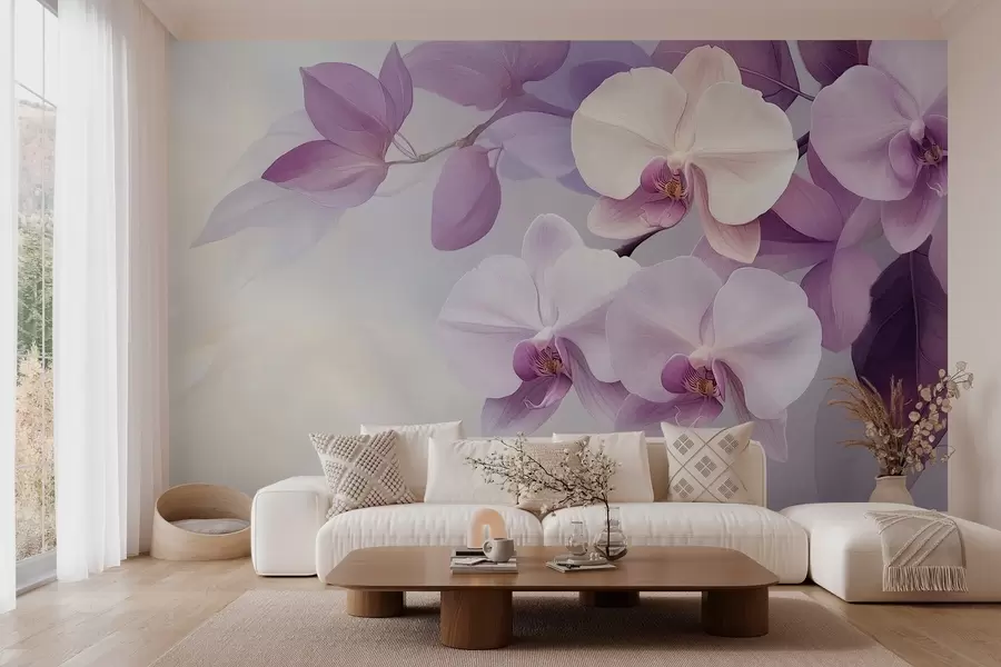 Wall Mural Photo Wallpaper Composition with archives in purple shades w02910