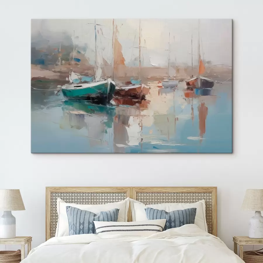 wall murals Boats imitation of abstract painting s42743