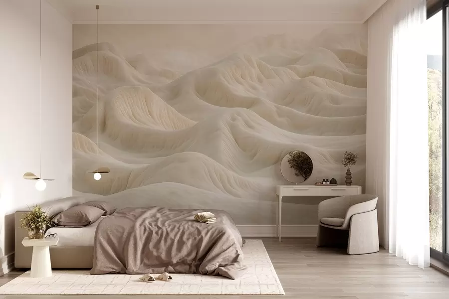 Wall Mural Photo Wallpaper Light beige landscape with rolling hills and dunes w08693v1