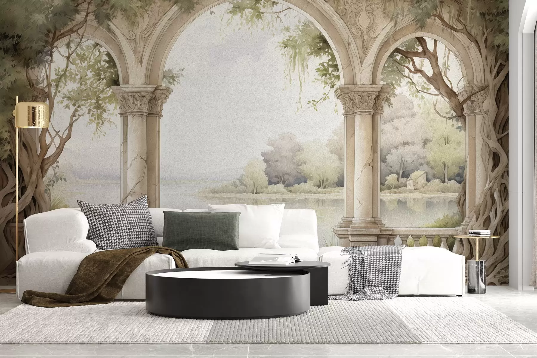 wall murals Drawing in oil style of arch w02976