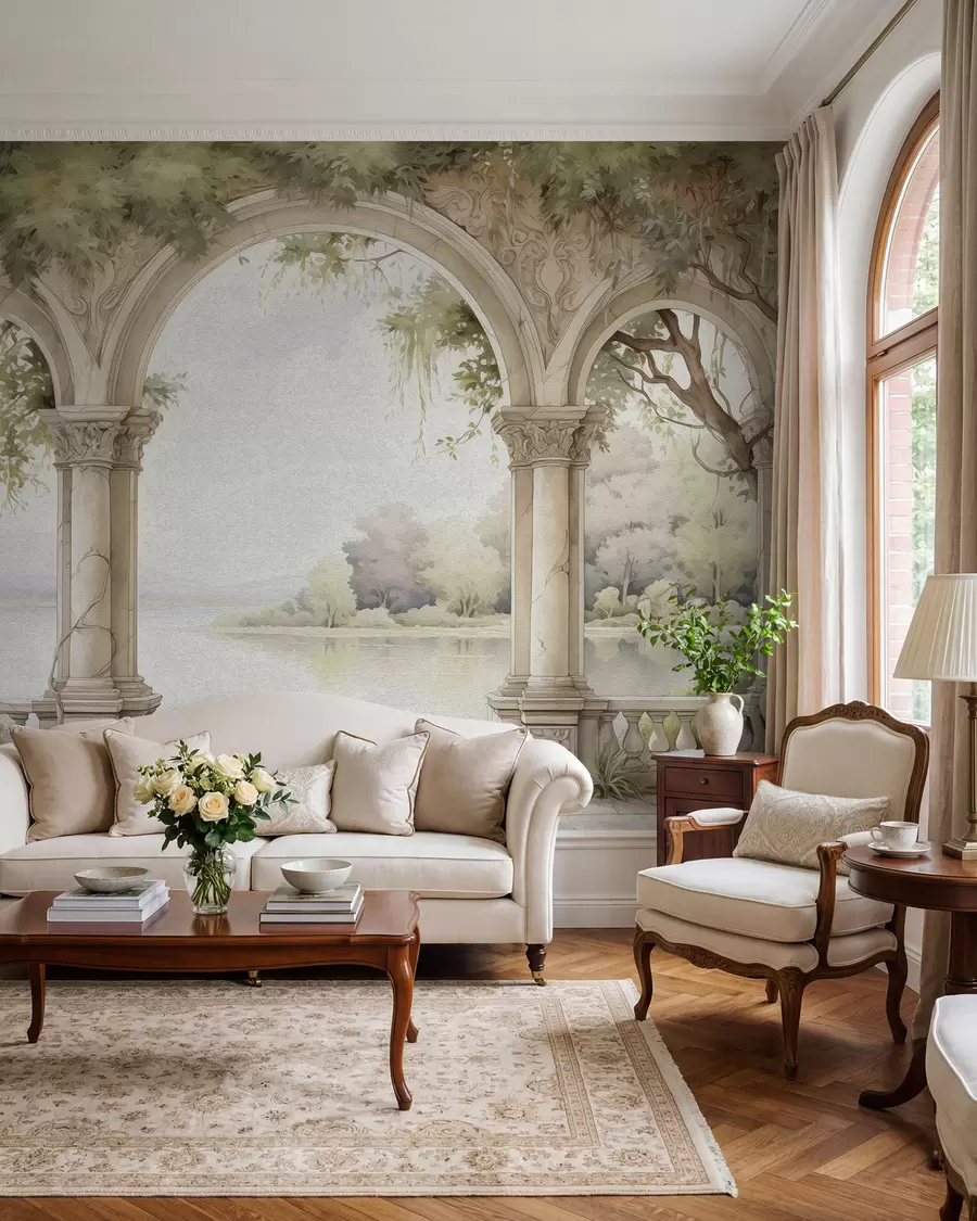 wall murals Drawing in oil style of arch w02976