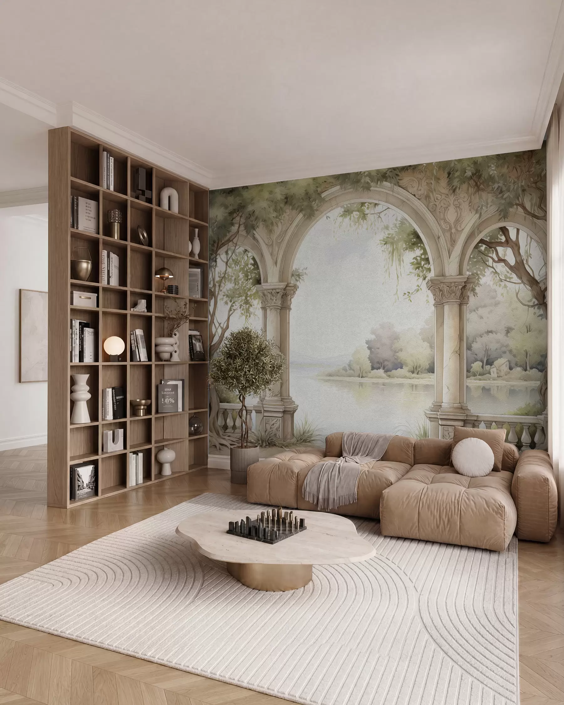 wall murals Drawing in oil style of arch w02976