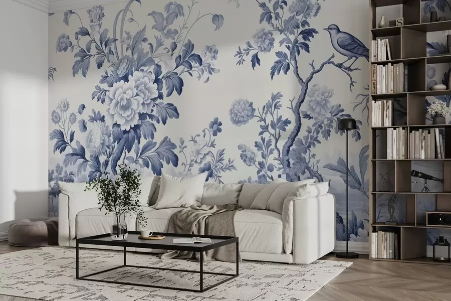 Wall Mural Photo Wallpaper Painted garden in monochrome w02977
