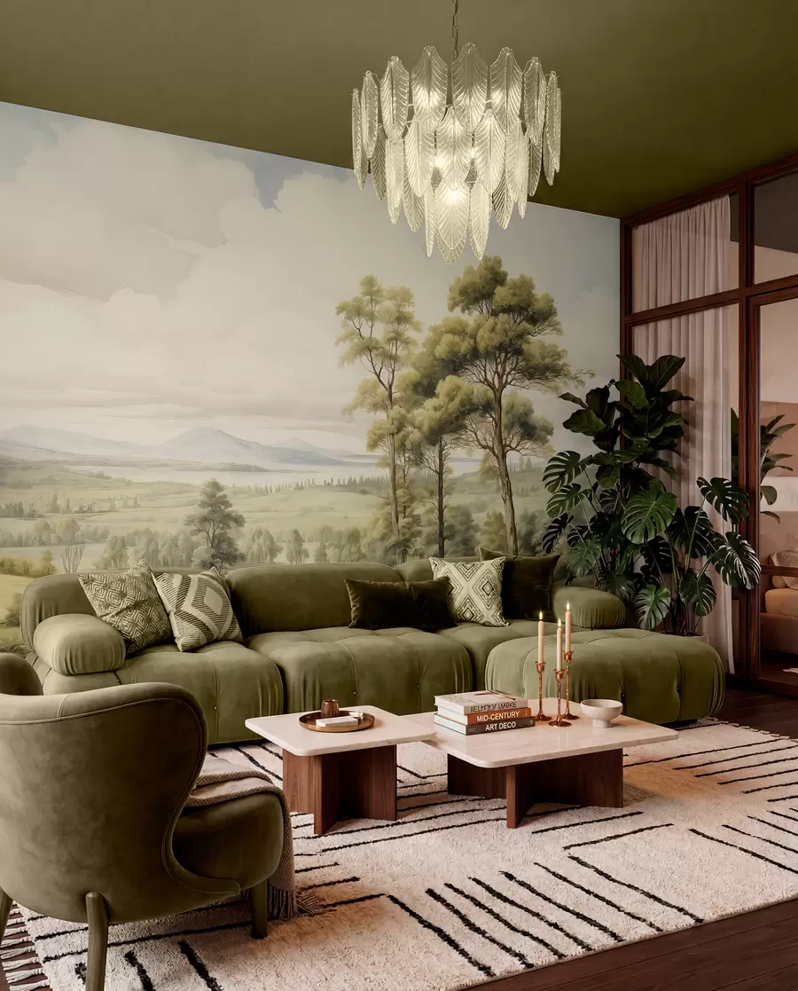 wall murals Modern watercolor landscape w02978