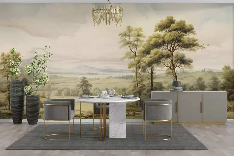 Wall Mural Photo Wallpaper Modern watercolor landscape w02978