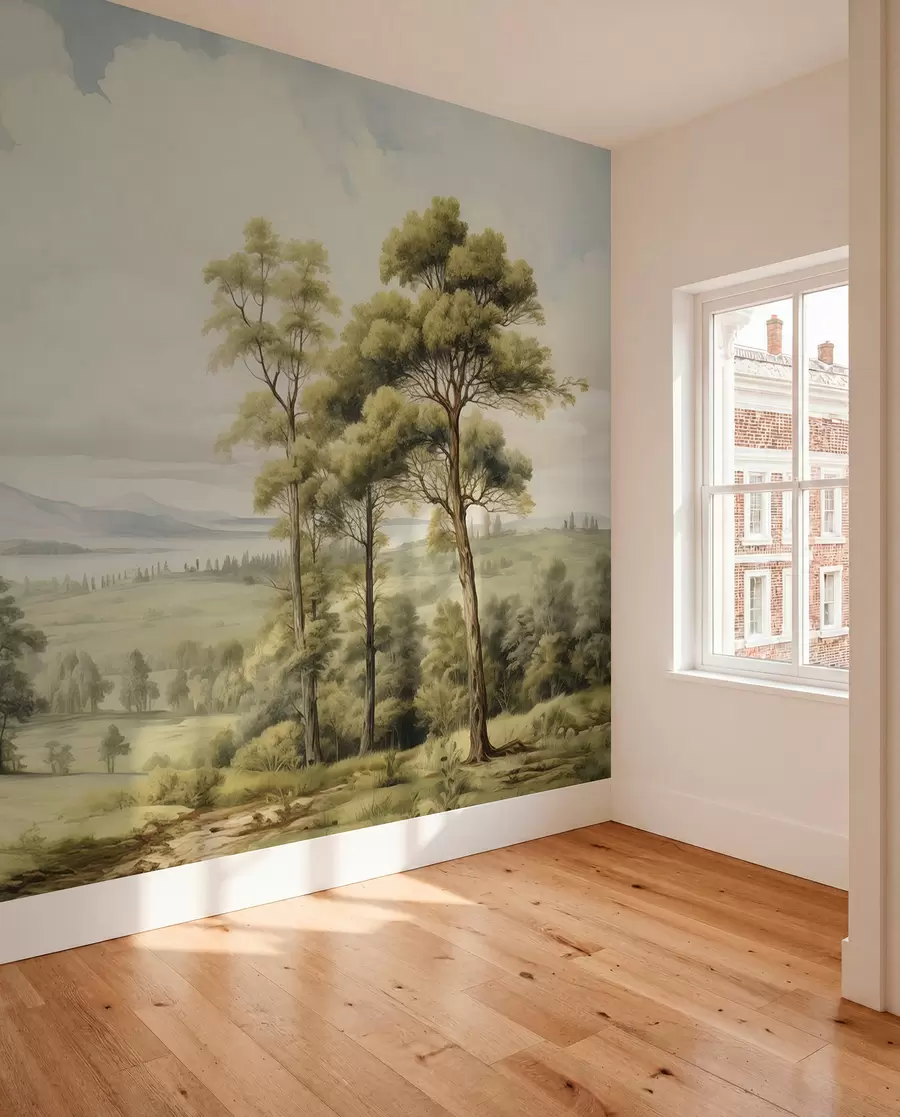 peintures murales Paysage moderne en aquarelle w02978