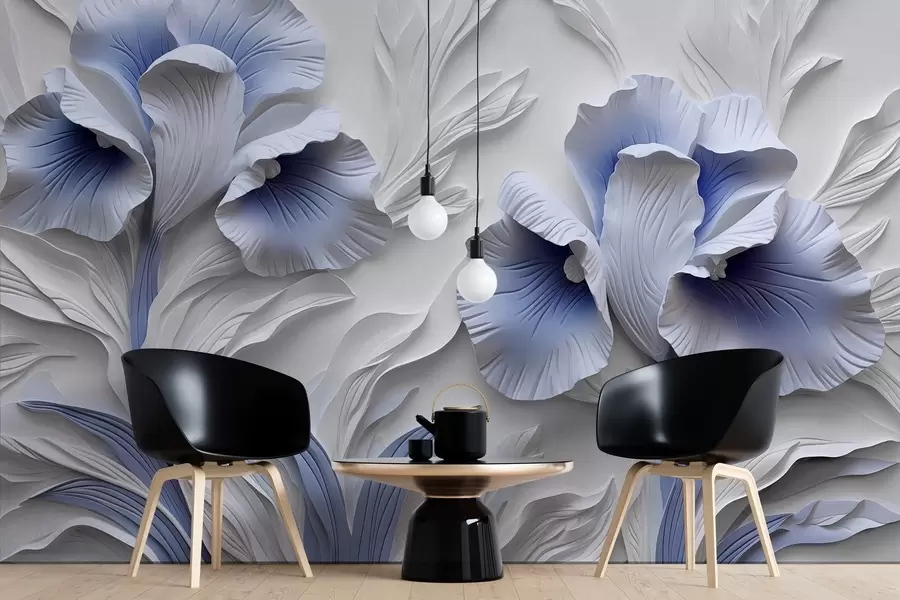 murales Lirios de yeso w02983