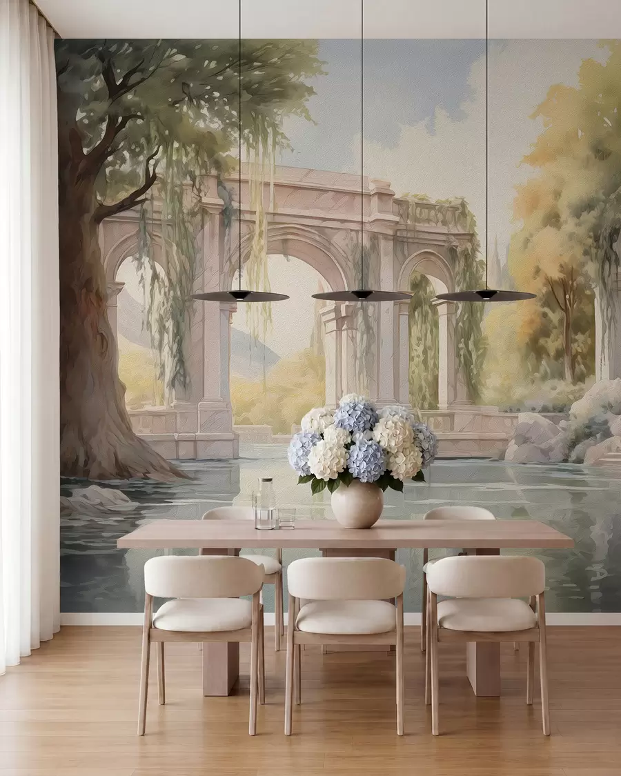 wall murals Painted landscape in oil style w02989