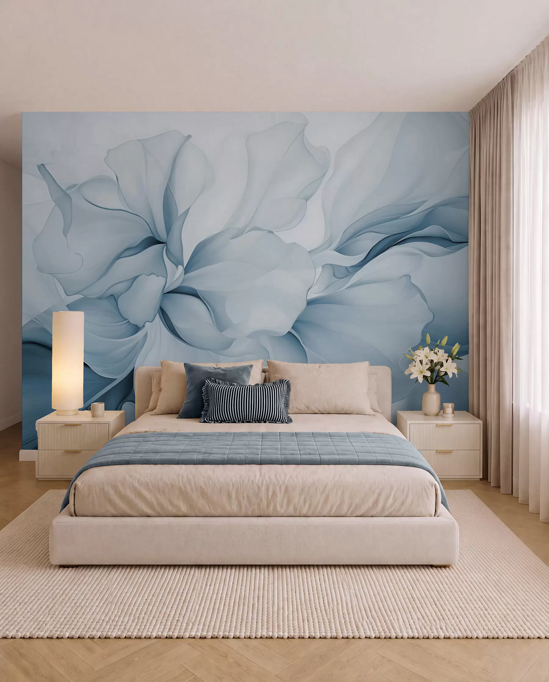 Wall Mural Photo Wallpaper Petals of Ice Blue w08701v2