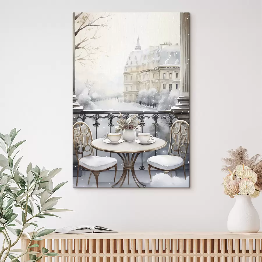 murales Bonito café, tazas de té, estilo bohemio, acuarela, estética invernal s42796