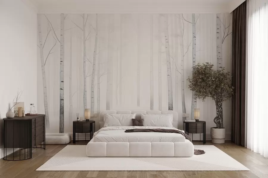 Wall Mural Photo Wallpaper Dense snowy forest in wintertime w08712