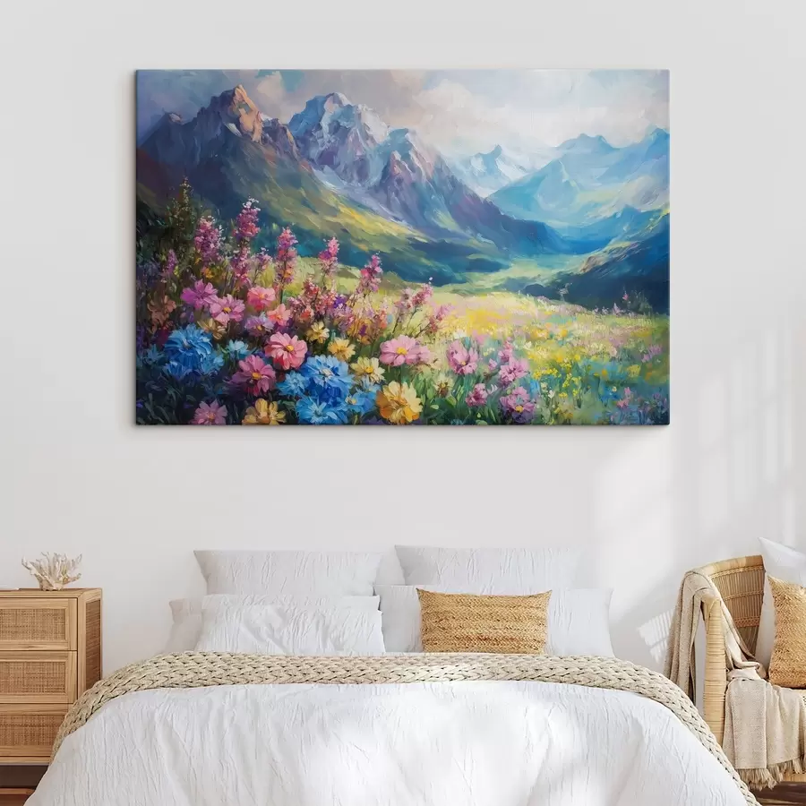 wall murals Blooming meadow in the mountains s42855