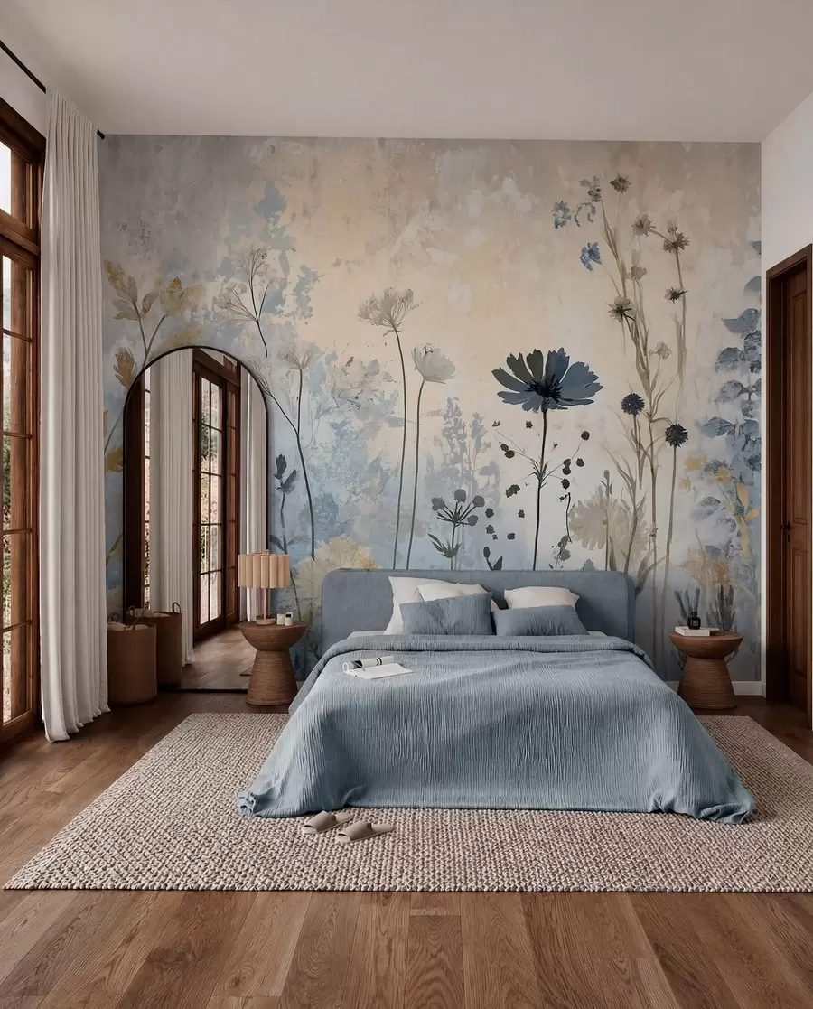 Wall Mural Photo Wallpaper Wildflowers in an abstract manner w03022