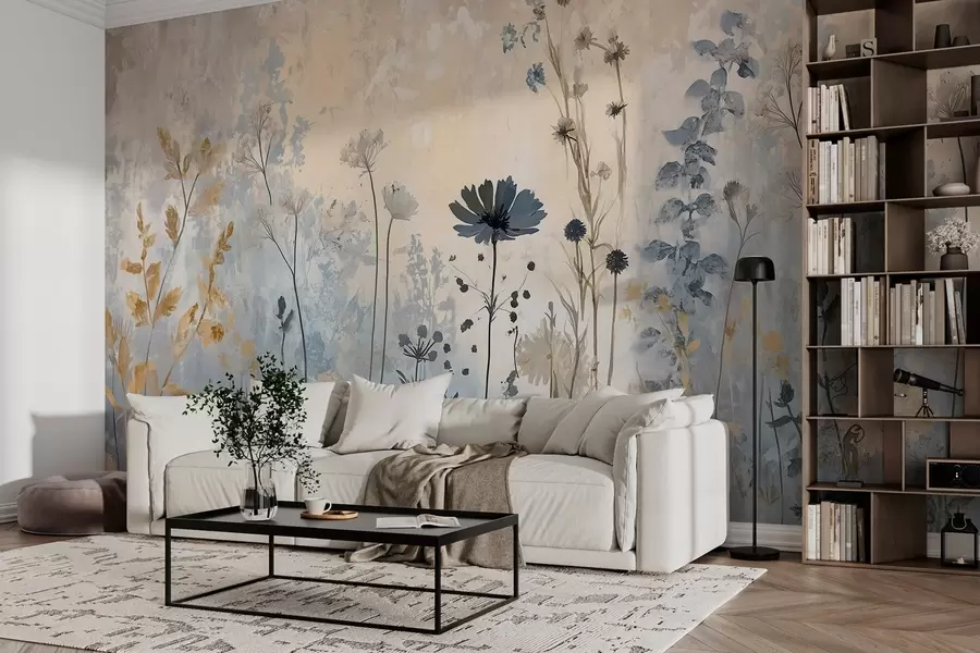 murales Flores silvestres en abstracto w03022