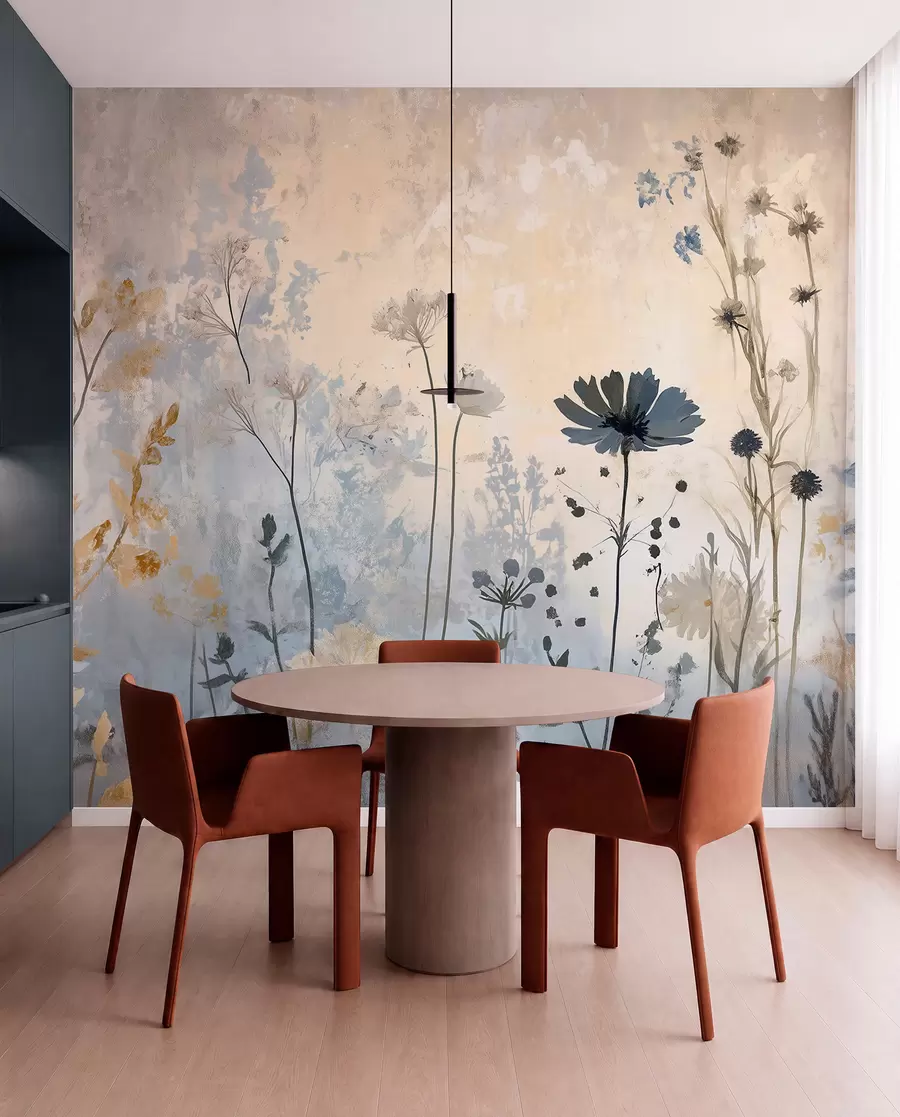 Wall Mural Photo Wallpaper Wildflowers in an abstract manner w03022