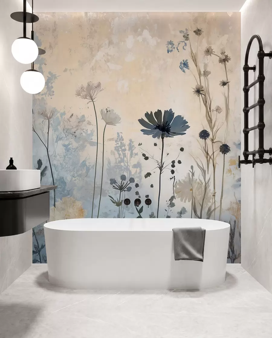wall murals Wildflowers in an abstract manner w03022