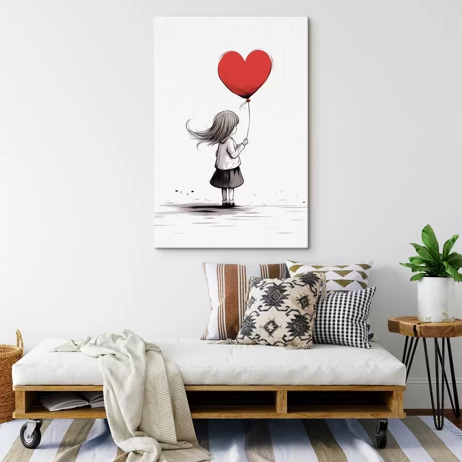 wall murals Girl with a balloon s42872