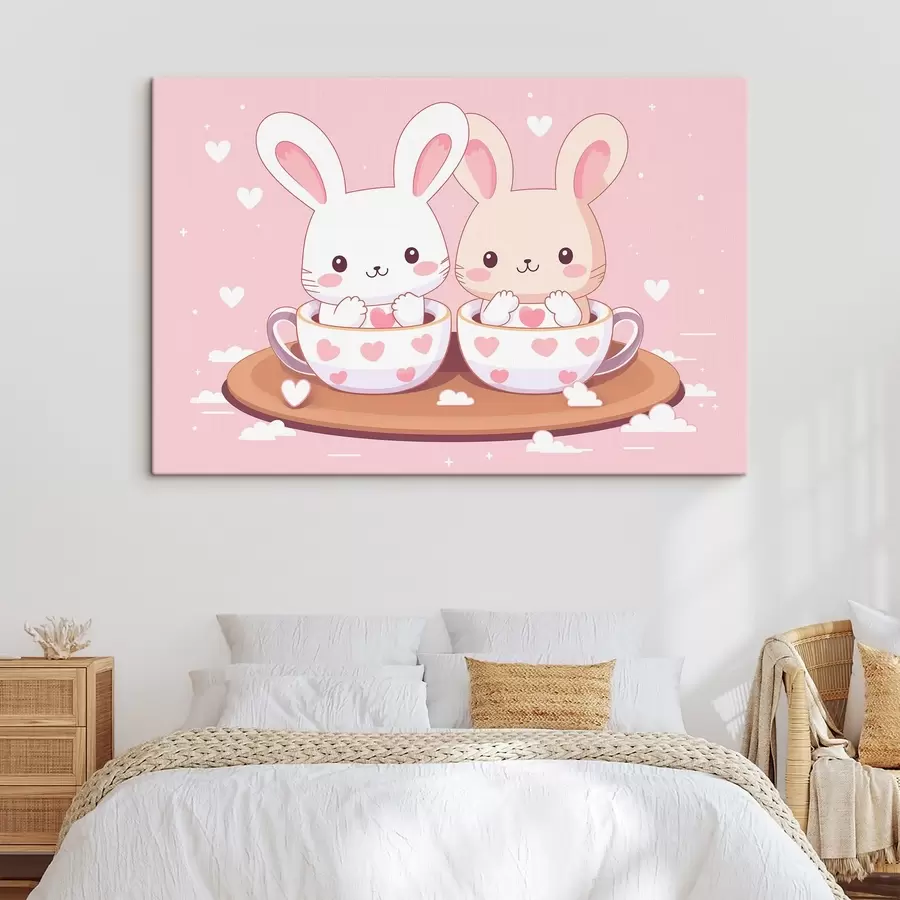 wall murals Bunnies in cups s42874