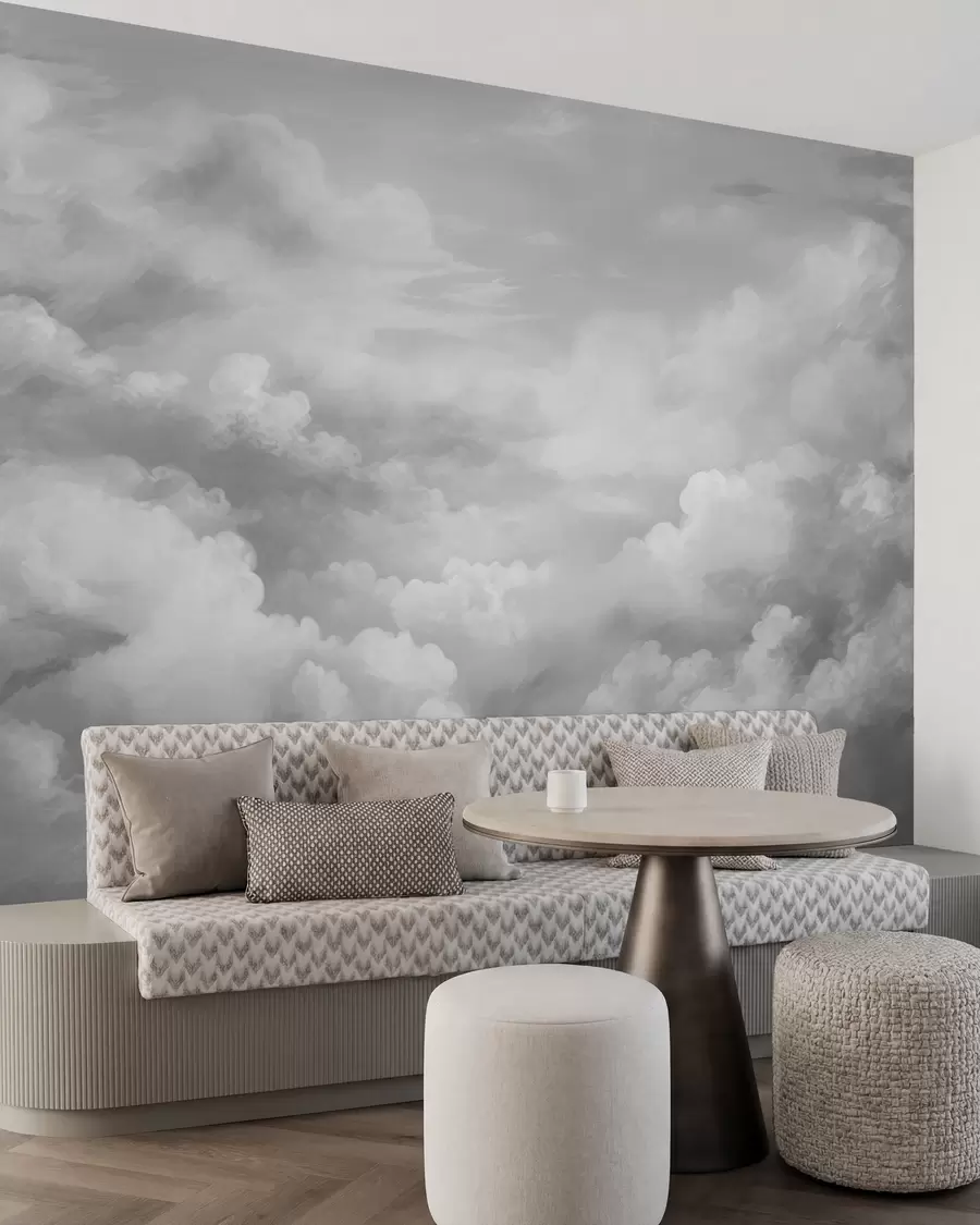 wall murals oluminous clouds in shades of gray w03047v1