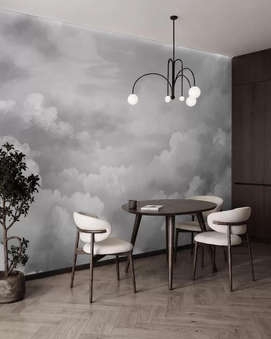 wall murals oluminous clouds in shades of gray w03047v1