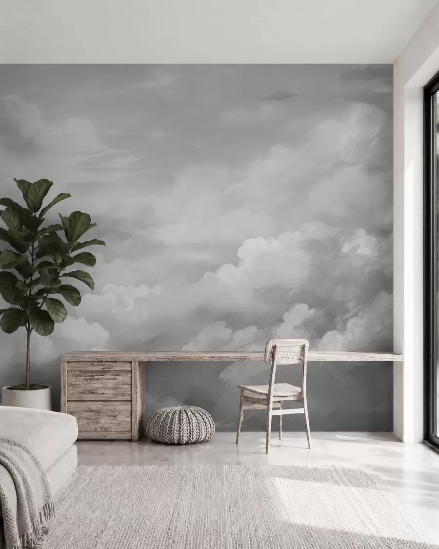 wall murals oluminous clouds in shades of gray w03047v1