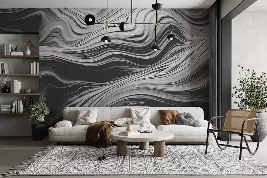 Wall Mural Photo Wallpaper Gray and white abstract texture w08751
