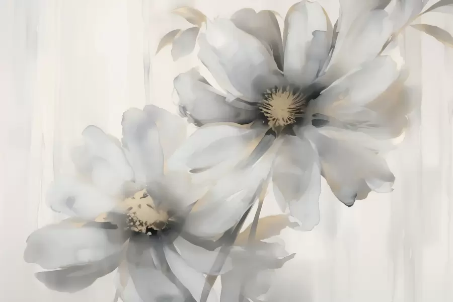 murales Flores grandes imitación de acuarela difuminada w03073