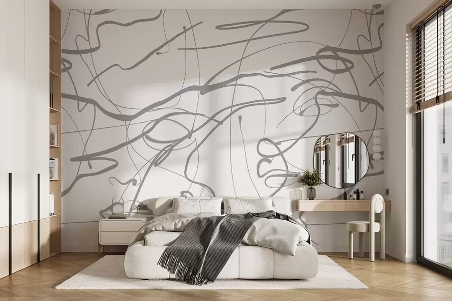 Wall Mural Photo Wallpaper Faces drawn with line w08764v1