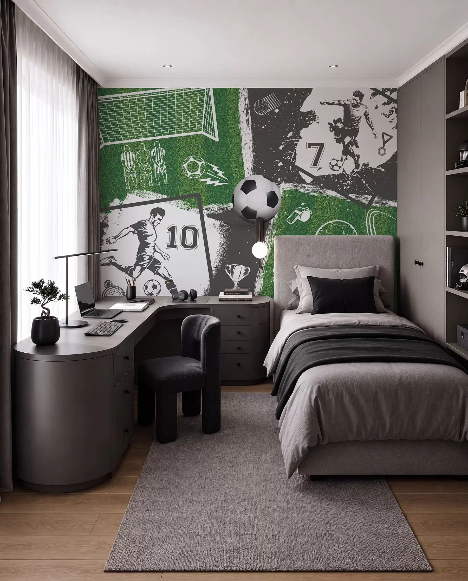 peintures murales Collage de match de football w03121