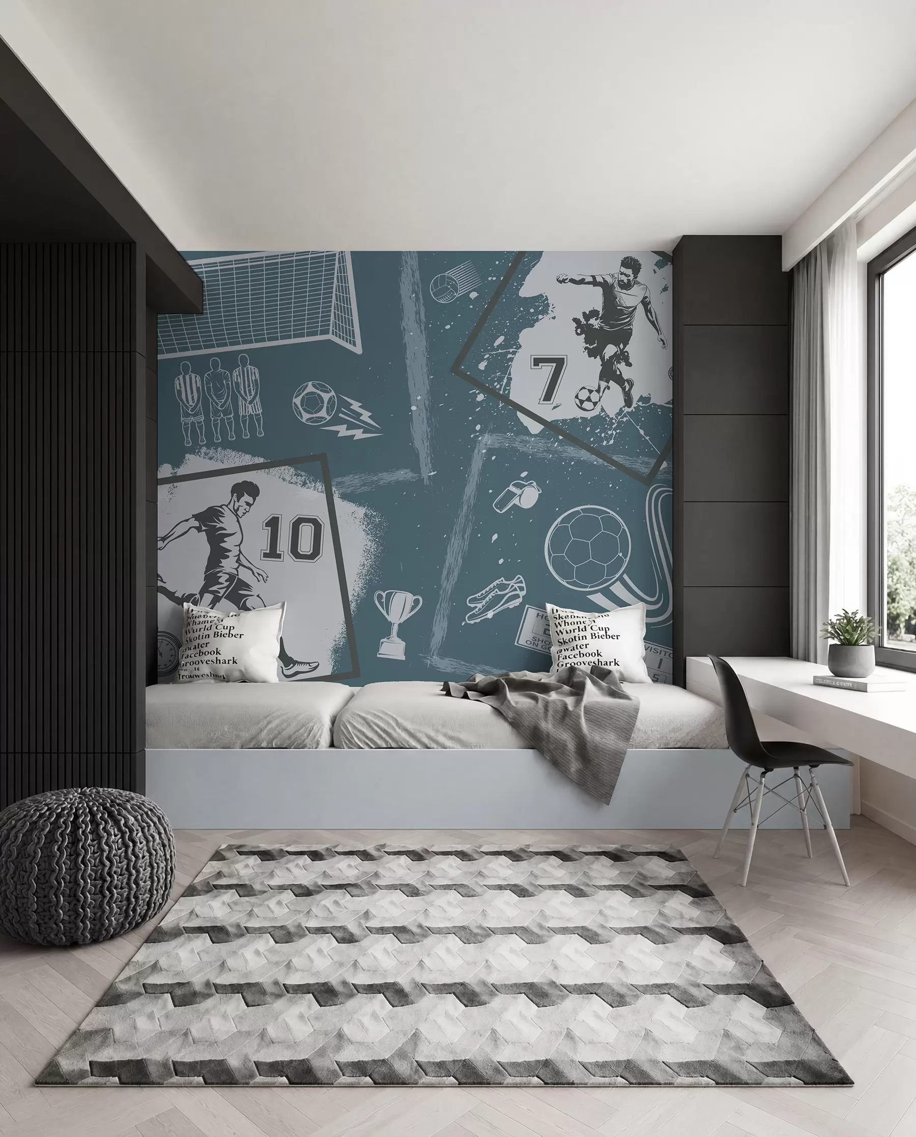 Wall Mural Photo Wallpaper Football Sketchbook w03122