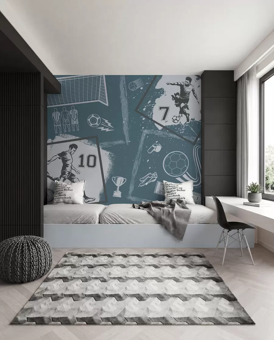 Wall Mural Photo Wallpaper Football Sketchbook w03122