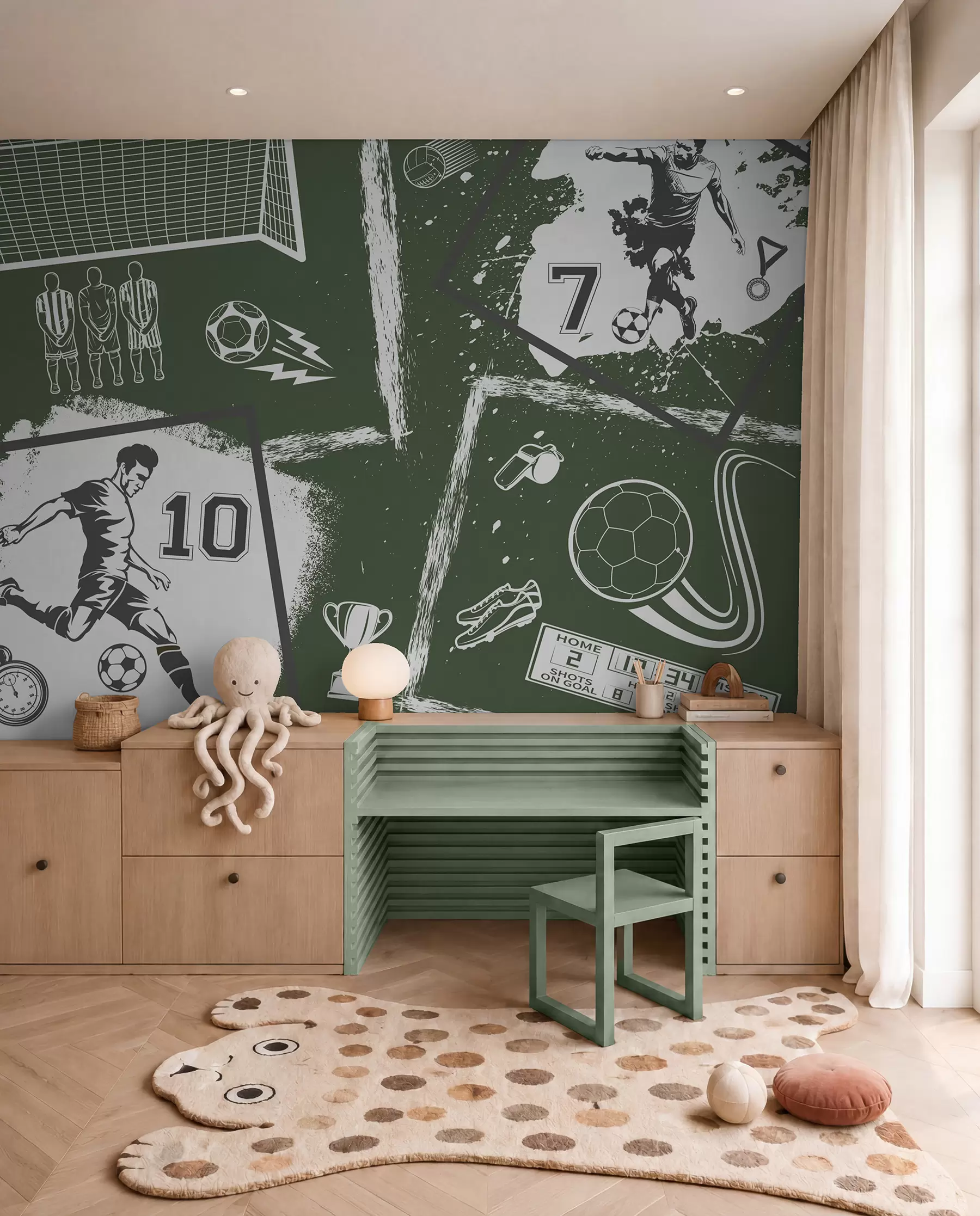 wall murals Green Football Sketchbook w03122v2