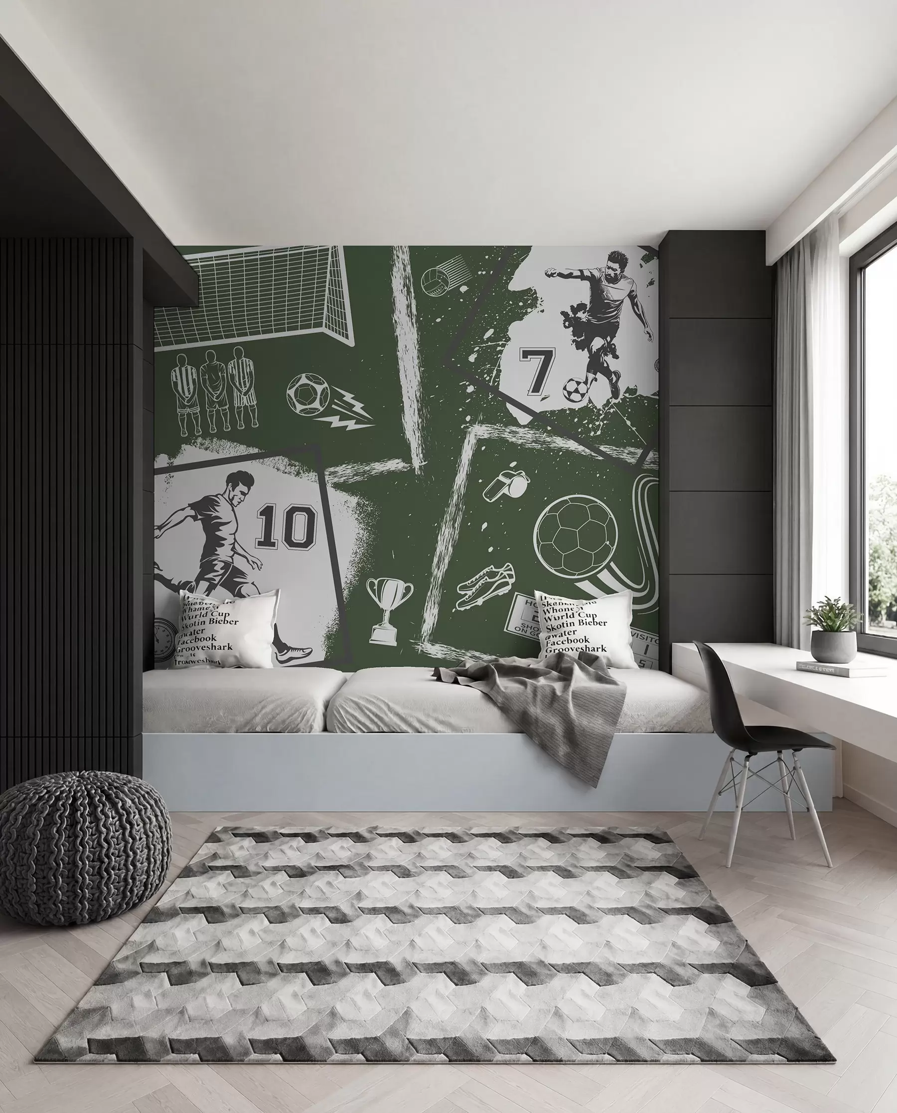 wall murals Green Football Sketchbook w03122v2