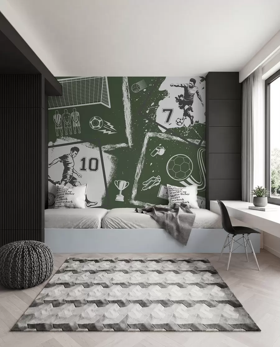 peintures murales Carnet de football vert w03122v2