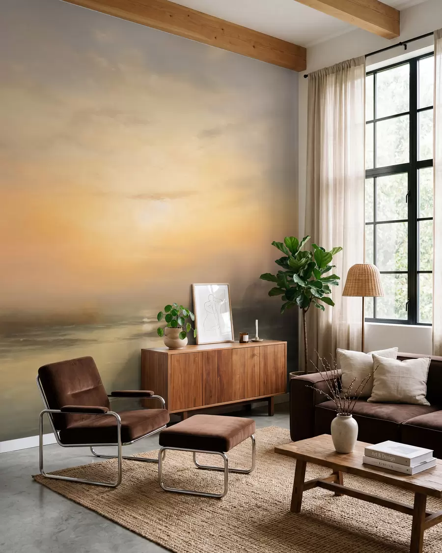peintures murales Charmant paysage de coucher de soleil w03132