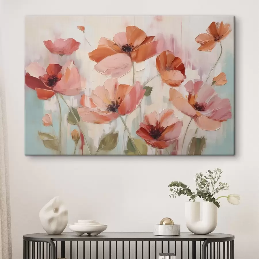 wall murals Abstract poppies imitation painting s42956