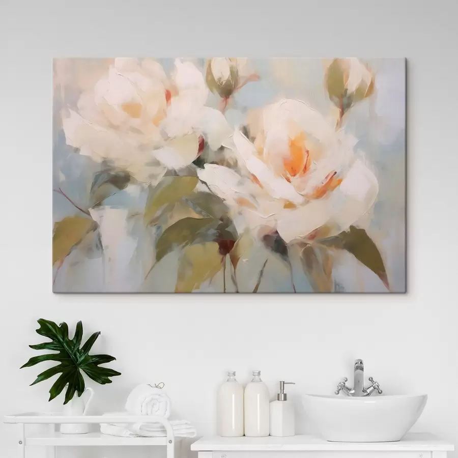 murales Flores blancas abstractas s42963