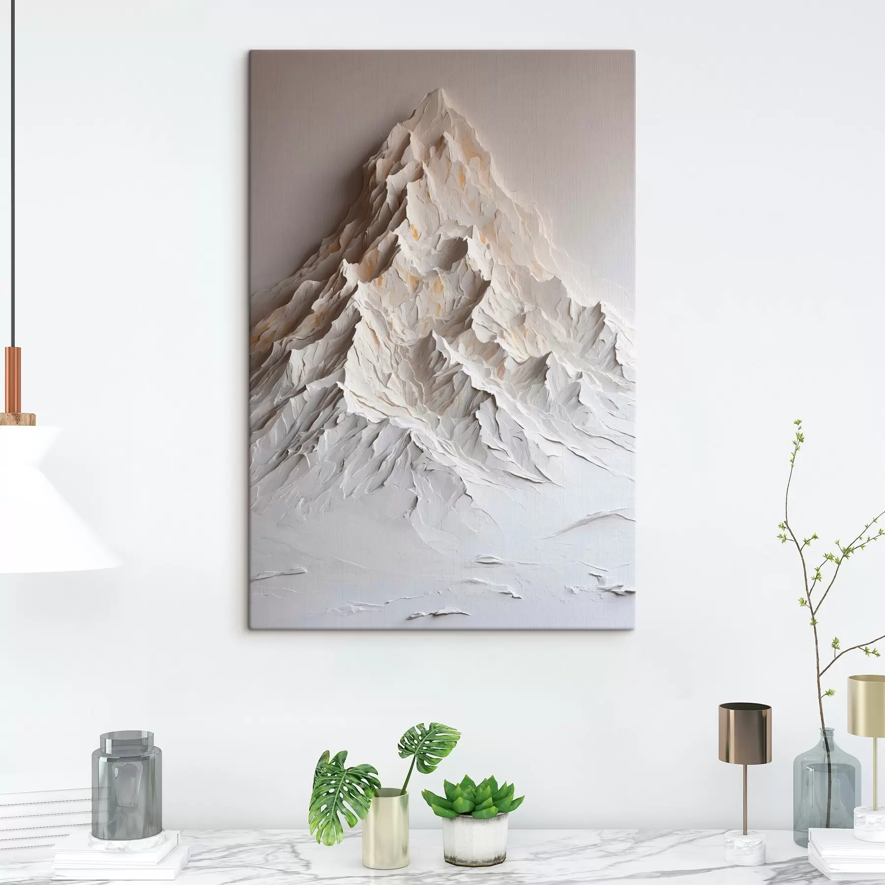 wall murals Snow mountain in oil painting style s42760