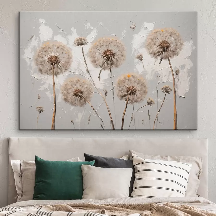 wall murals Dandelion in acrylic painting style s42762
