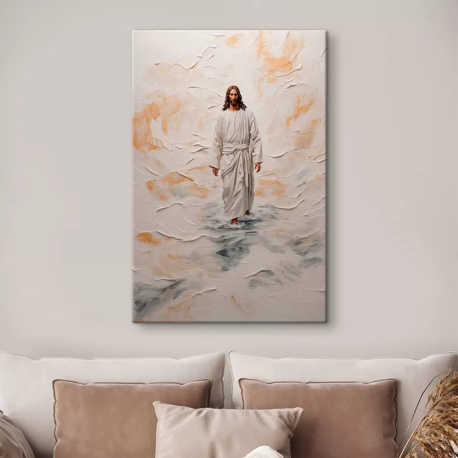 wall murals Jesus Christ walking on water in style oil painting s42769