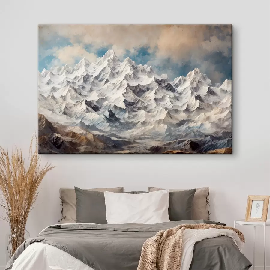 murales Montañas nevadas en estilo de pintura acrílica s42775