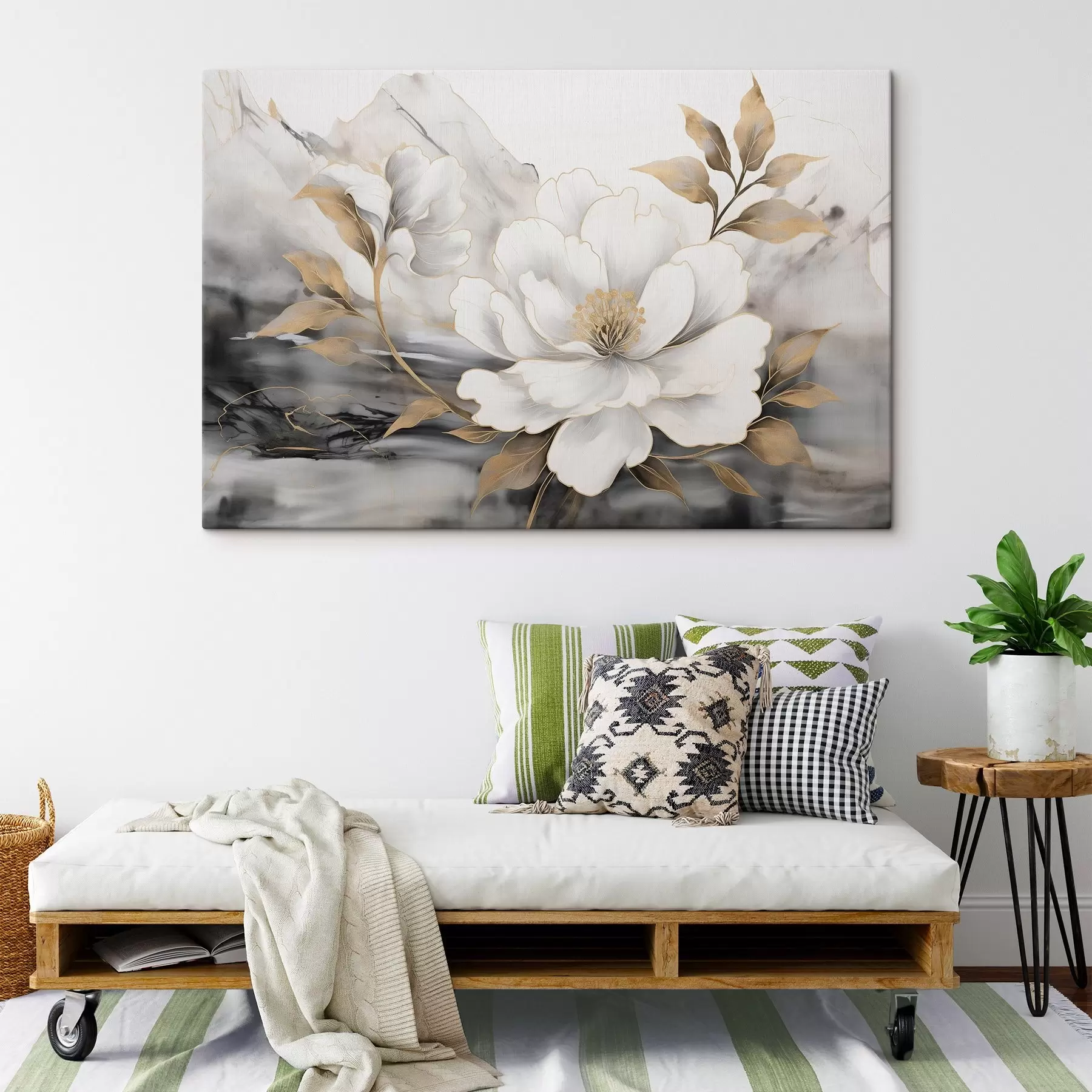 wall murals Large abstract flower on a watercolor background s42966