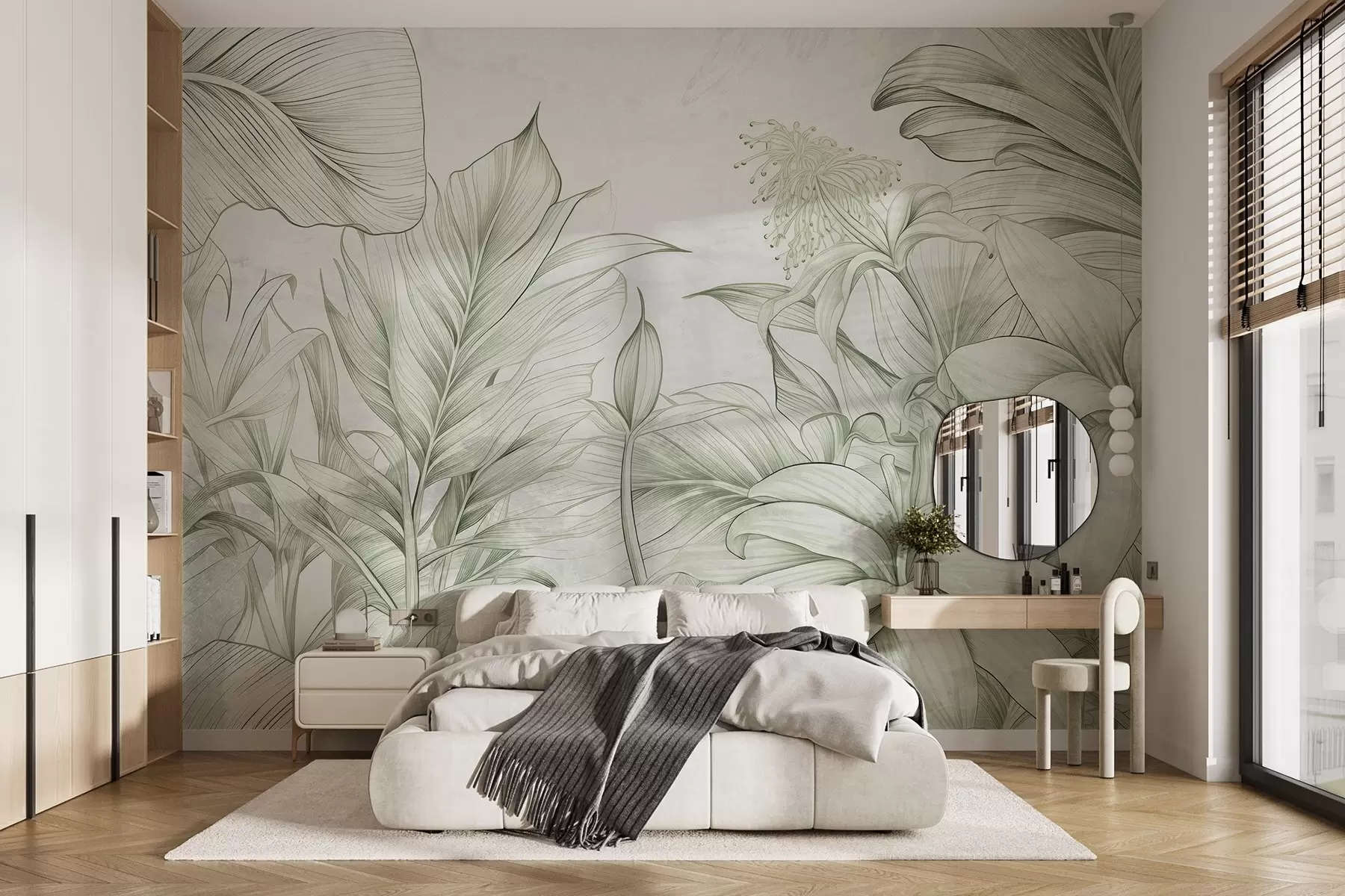 Wall Mural Photo Wallpaper Detailed leaves in grunge style w03201v2