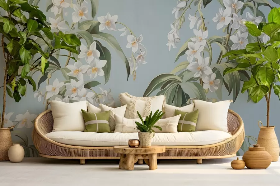 murales Ramas floridas dibujadas w03204