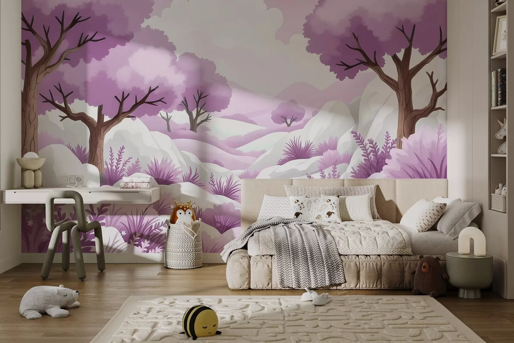 wall murals Bright landscape drawn w03206v1