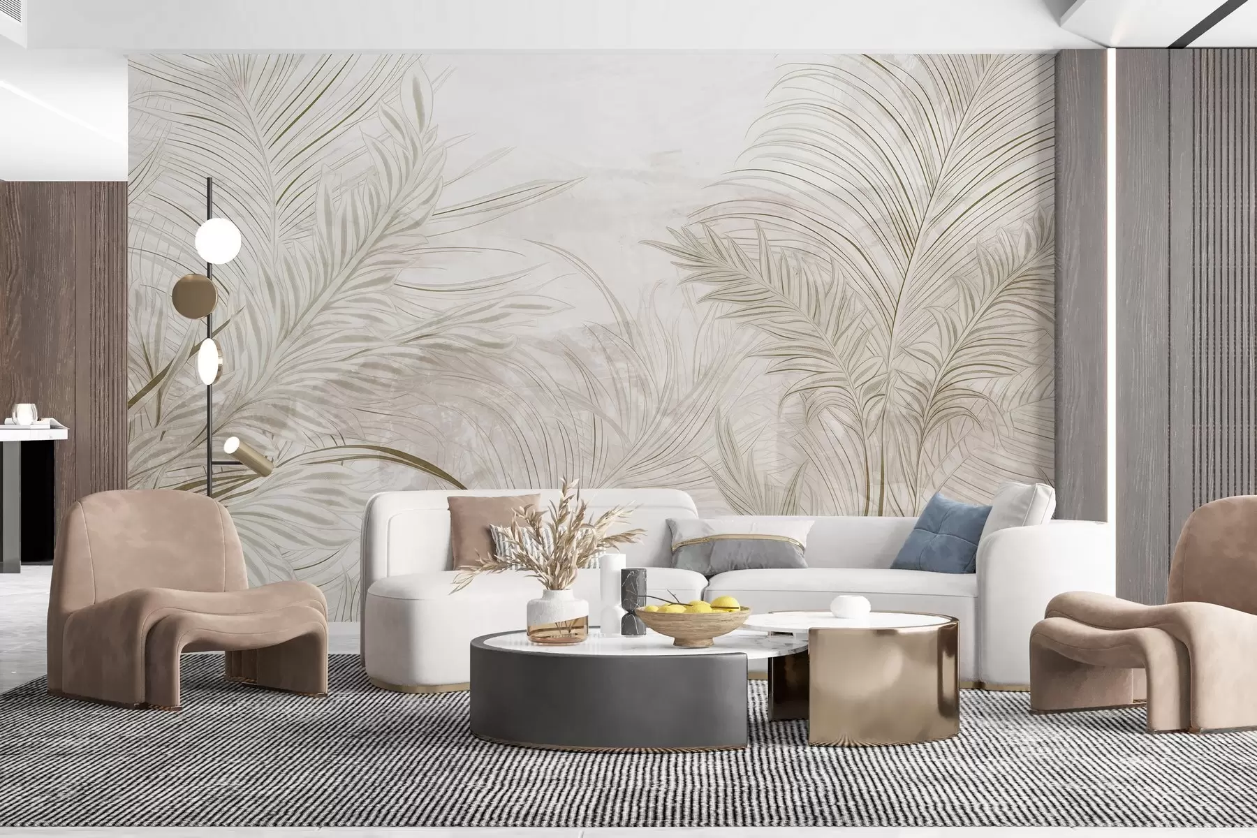 murales Elegantes hojas grunge w03207