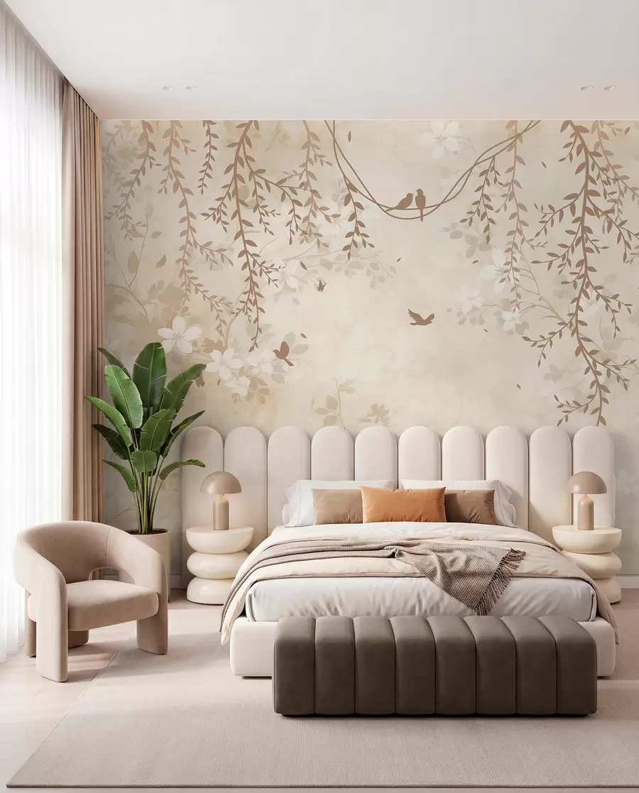 wall murals Birds in Hanging Foliage w08809