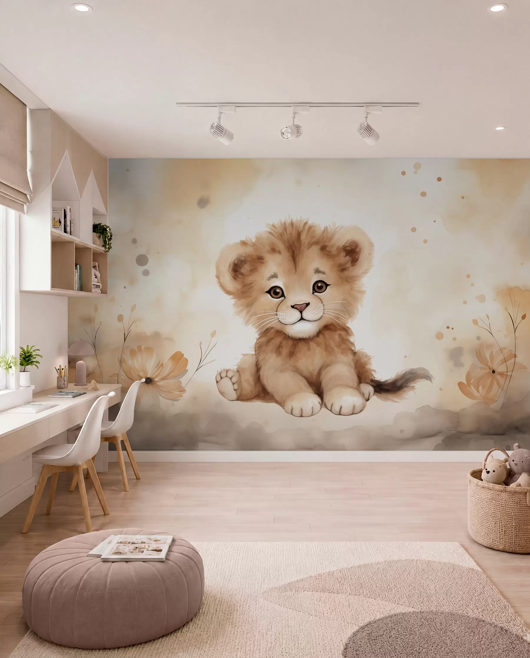 Wall Mural Photo Wallpaper Little Lion Portrait w08844