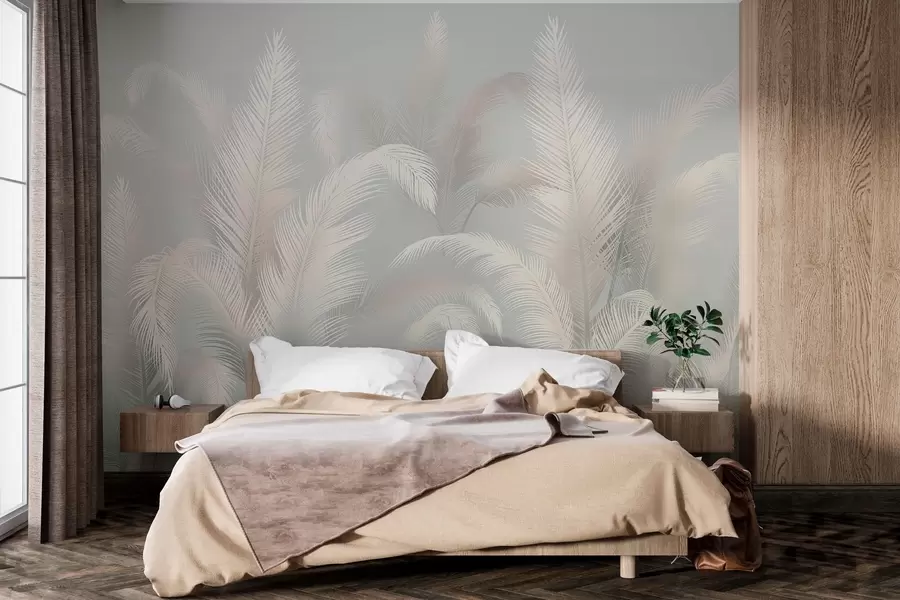 Wall Mural Photo Wallpaper Delicate tropical palm leaves w03250v3