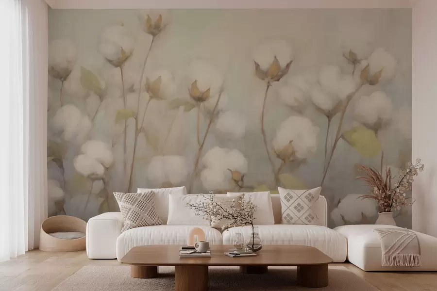 Wall Mural Photo Wallpaper Cotton Flowers w03220